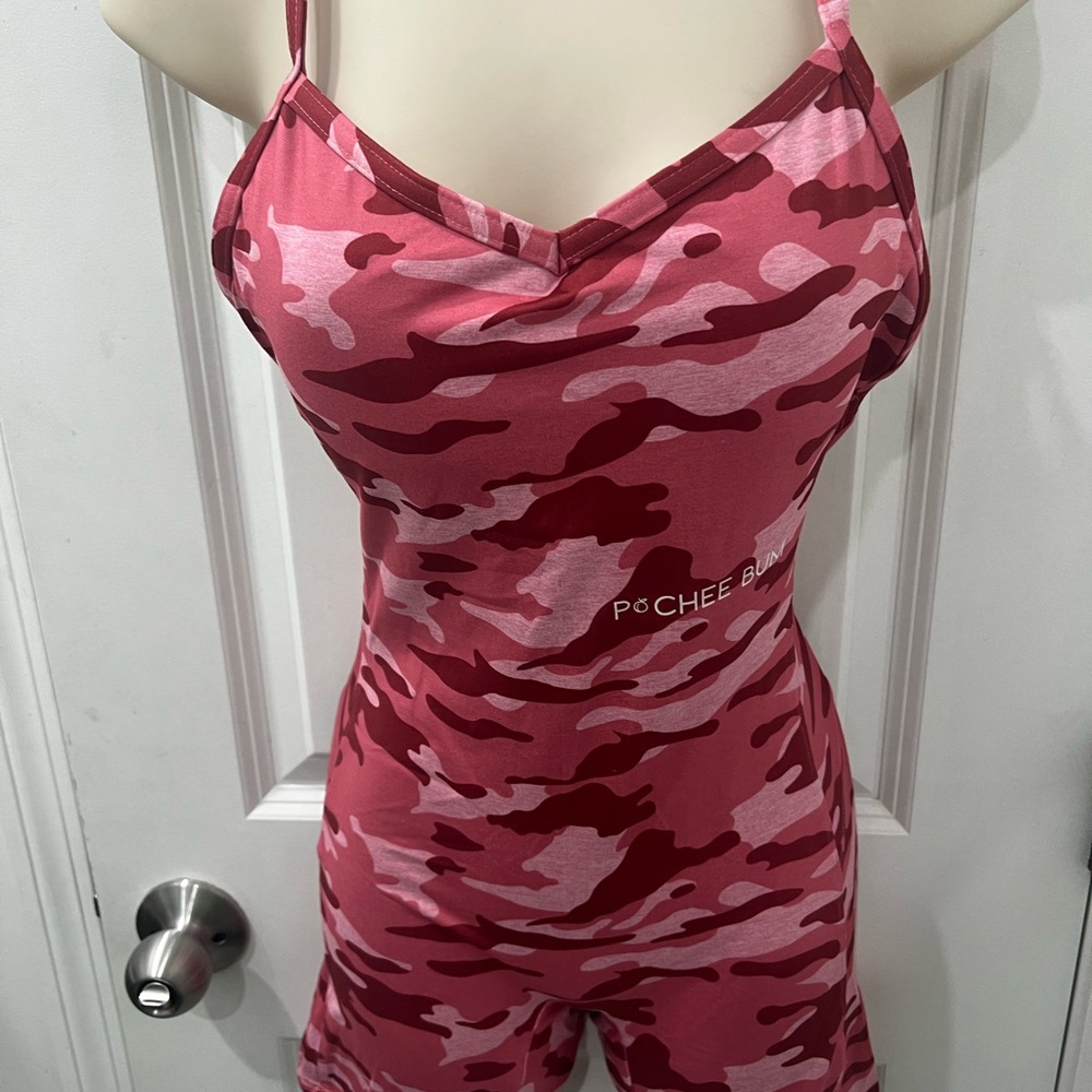 Pcheebum Pink Camo romper Jumpsuit